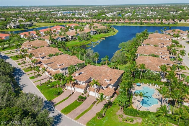 3189 Aviamar Cir Unit 202, Naples, FL 34114 - aerial view of property's location featuring nearby suburban area, a nearby body of water, and a pool