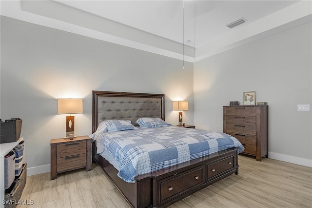 bedroom featuring light hardwood / wood-style flooring