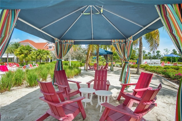 view of patio / terrace with a gazebo