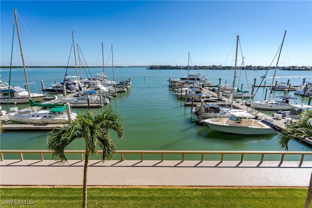 exterior space featuring a boat dock