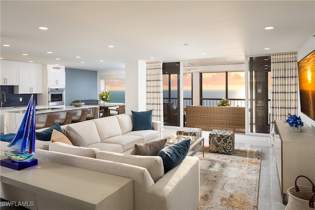 living room with plenty of natural light