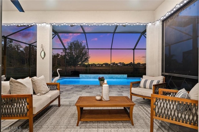 interior space with a lanai and outdoor lounge area