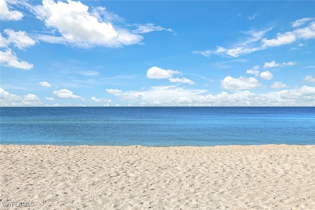 property view of water with a beach view