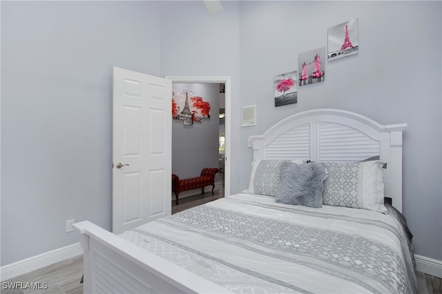 bedroom featuring light hardwood / wood-style floors