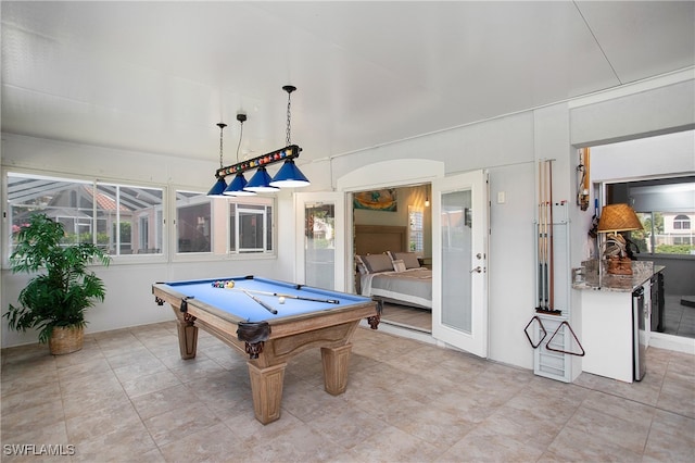 rec room with pool table