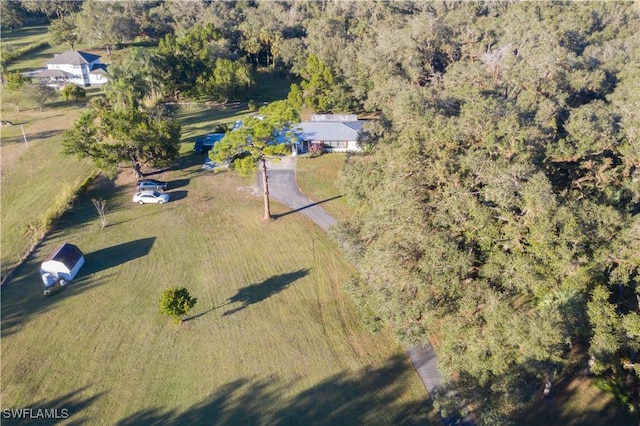 bird's eye view with a rural view