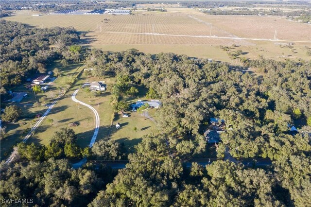 bird's eye view with a rural view