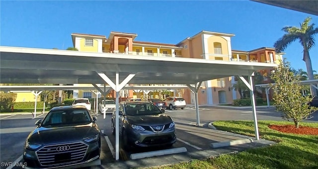 view of covered parking lot