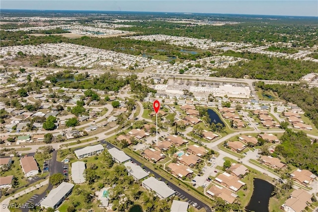 drone / aerial view with a residential view