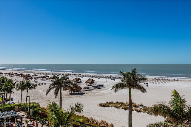 water view with a view of the beach