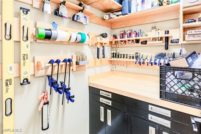 kitchen with butcher block counters