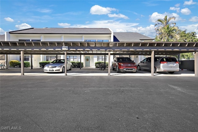 view of covered parking lot