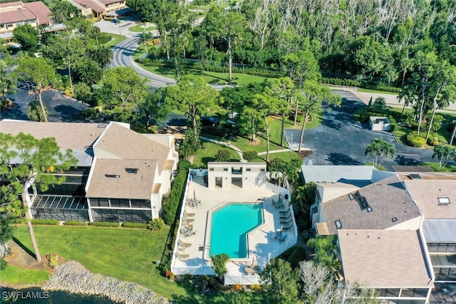 bird's eye view with a residential view