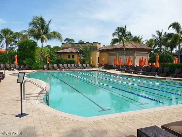 view of pool with a patio area