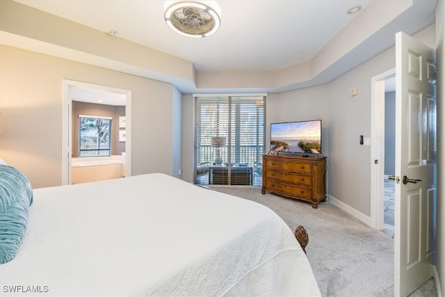 carpeted bedroom with multiple windows