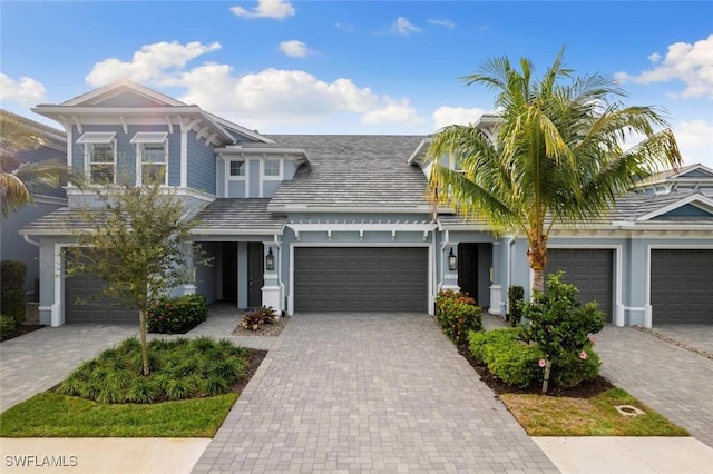 view of front of house with a garage