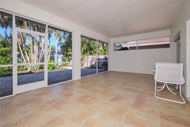 view of unfurnished sunroom