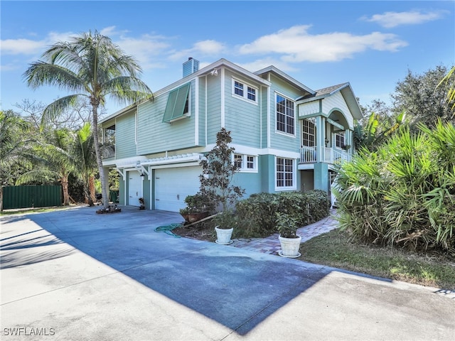 view of front of home featuring a garage