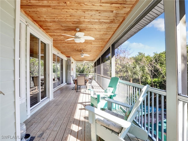 deck with ceiling fan