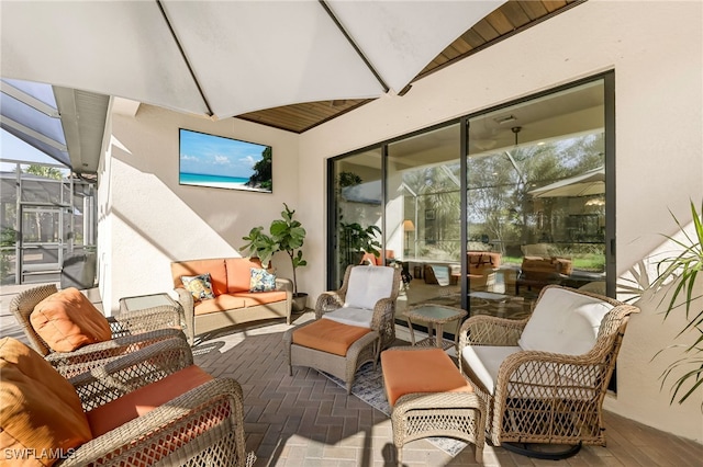 view of patio / terrace featuring an outdoor living space