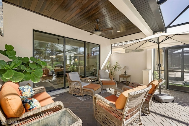 view of patio / terrace with outdoor lounge area and ceiling fan