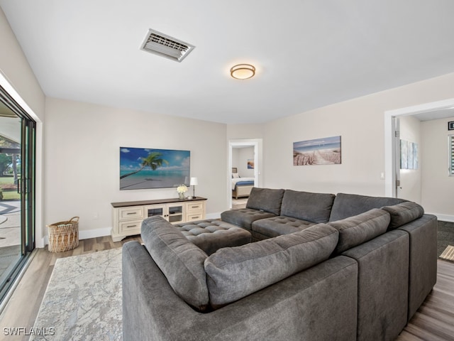 living room featuring hardwood / wood-style floors