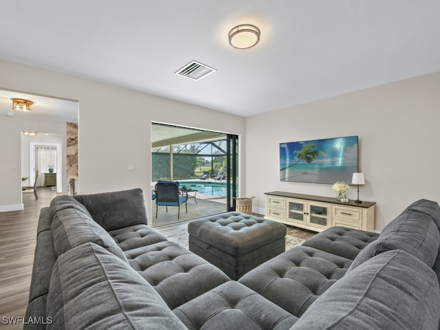 living room featuring hardwood / wood-style floors