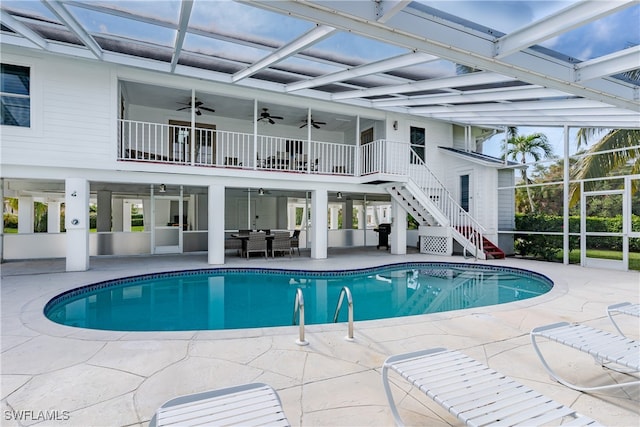 view of pool featuring a patio