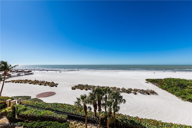 water view featuring a beach view