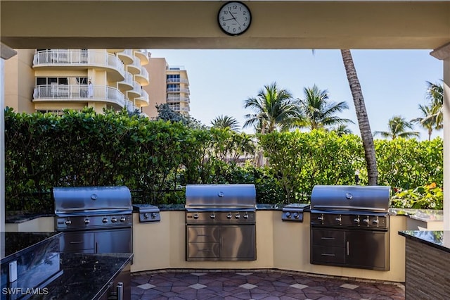 view of patio with a grill and area for grilling