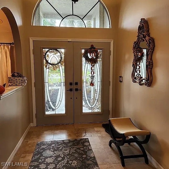 foyer entrance with french doors