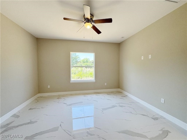 unfurnished room featuring ceiling fan