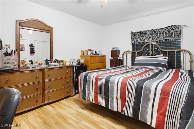 bedroom featuring light wood-type flooring