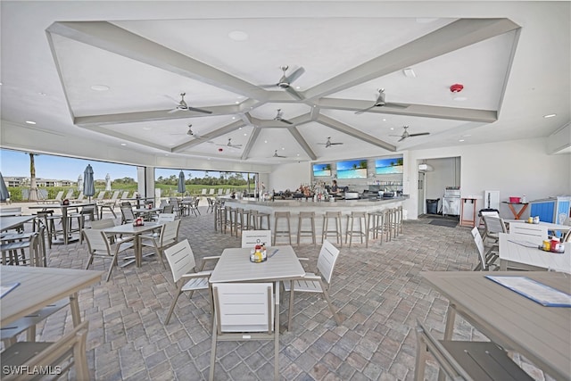 view of patio / terrace with an outdoor bar