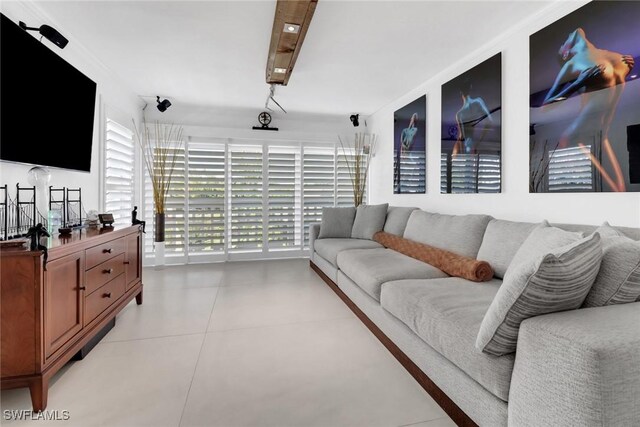 view of tiled living room