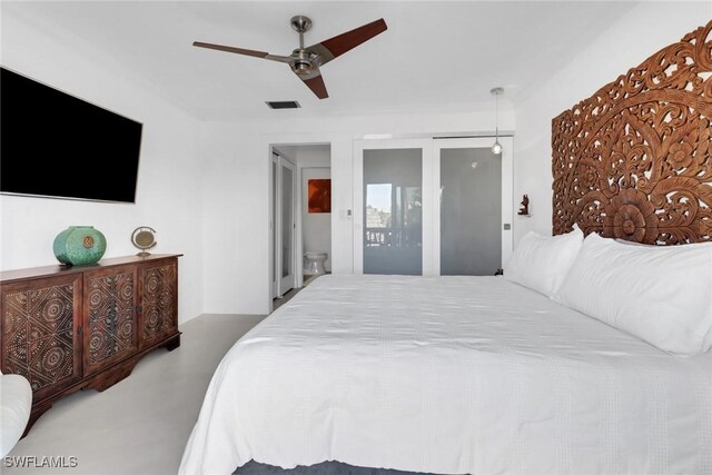 bedroom with carpet and ceiling fan