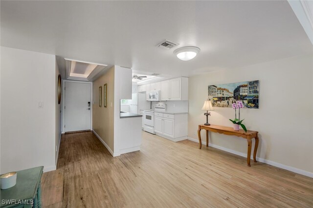 interior space featuring light wood-type flooring