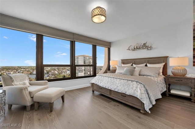 bedroom featuring hardwood / wood-style flooring