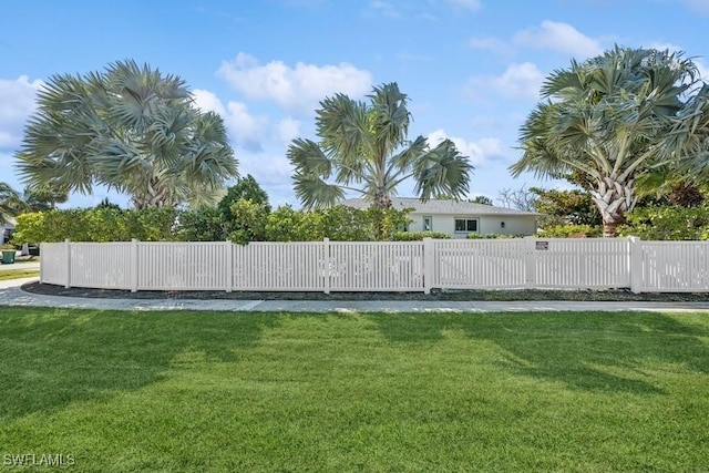 view of yard featuring fence private yard