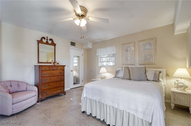 bedroom with ceiling fan