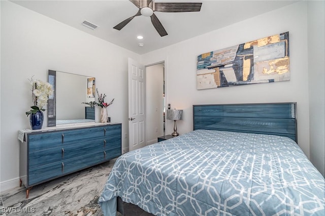 bedroom with ceiling fan