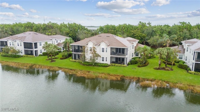 exterior space featuring a water view