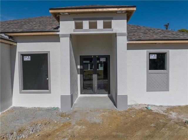 doorway to property with french doors