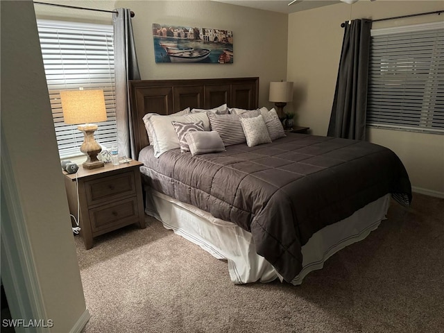 view of carpeted bedroom