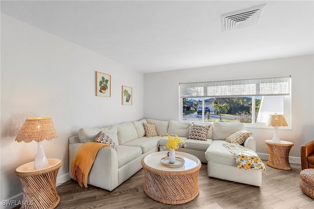 living room featuring hardwood / wood-style flooring