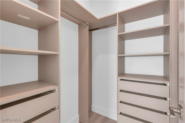 walk in closet featuring light wood-type flooring