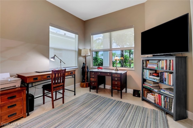 office featuring light tile patterned floors