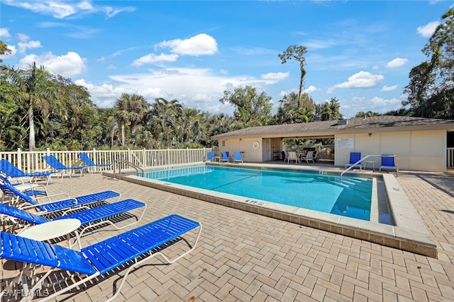 view of pool with a patio area