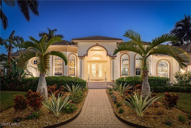 view of front facade with french doors