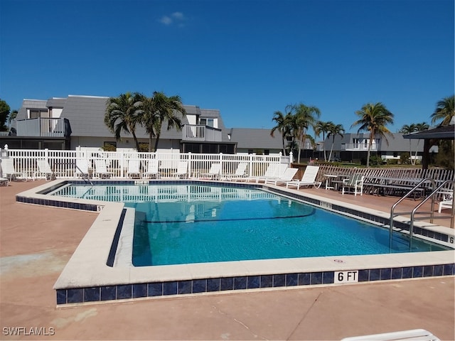 view of pool with a patio area